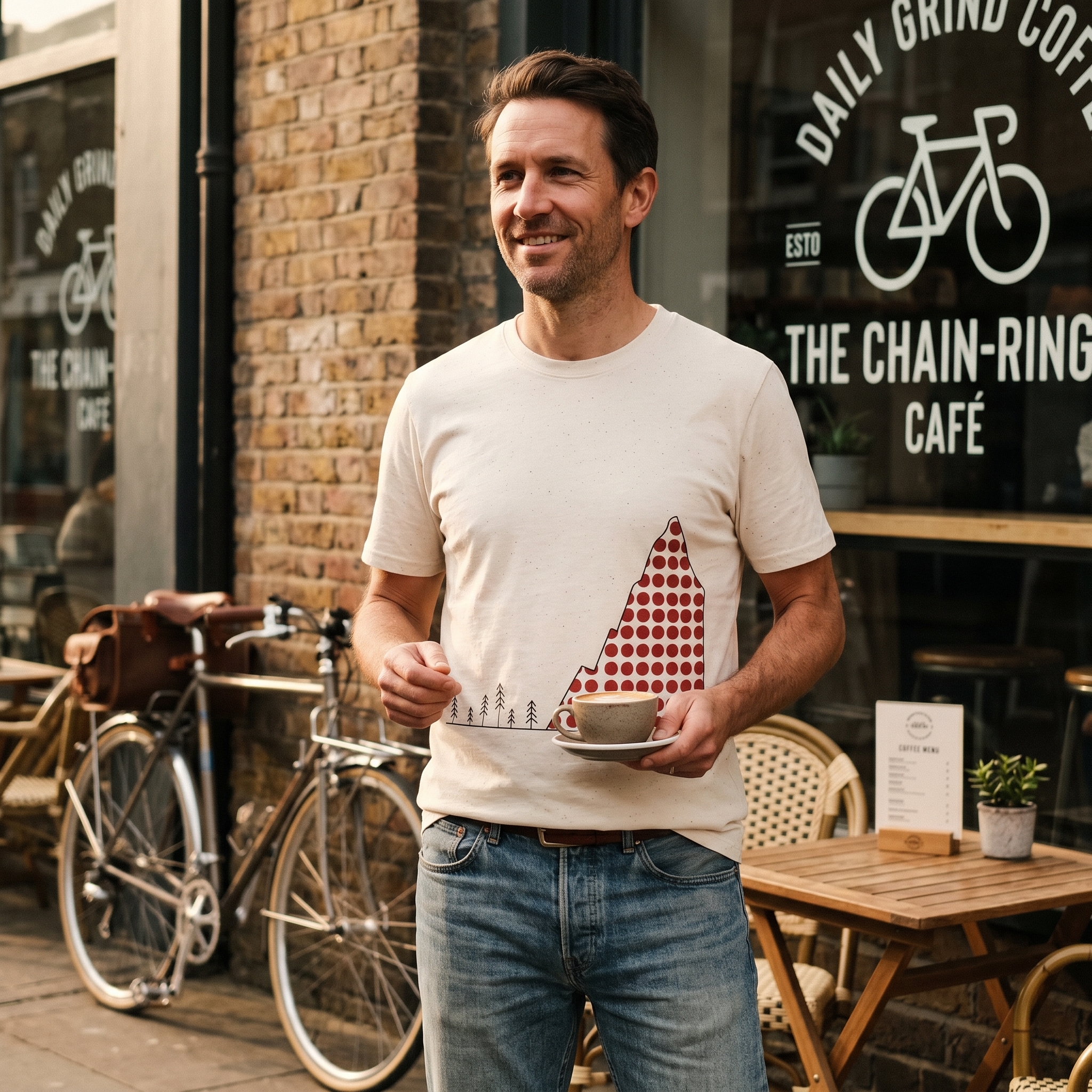 Polka Dot Mountain Cycling T-Shirt — Tour de France Climber Tee
