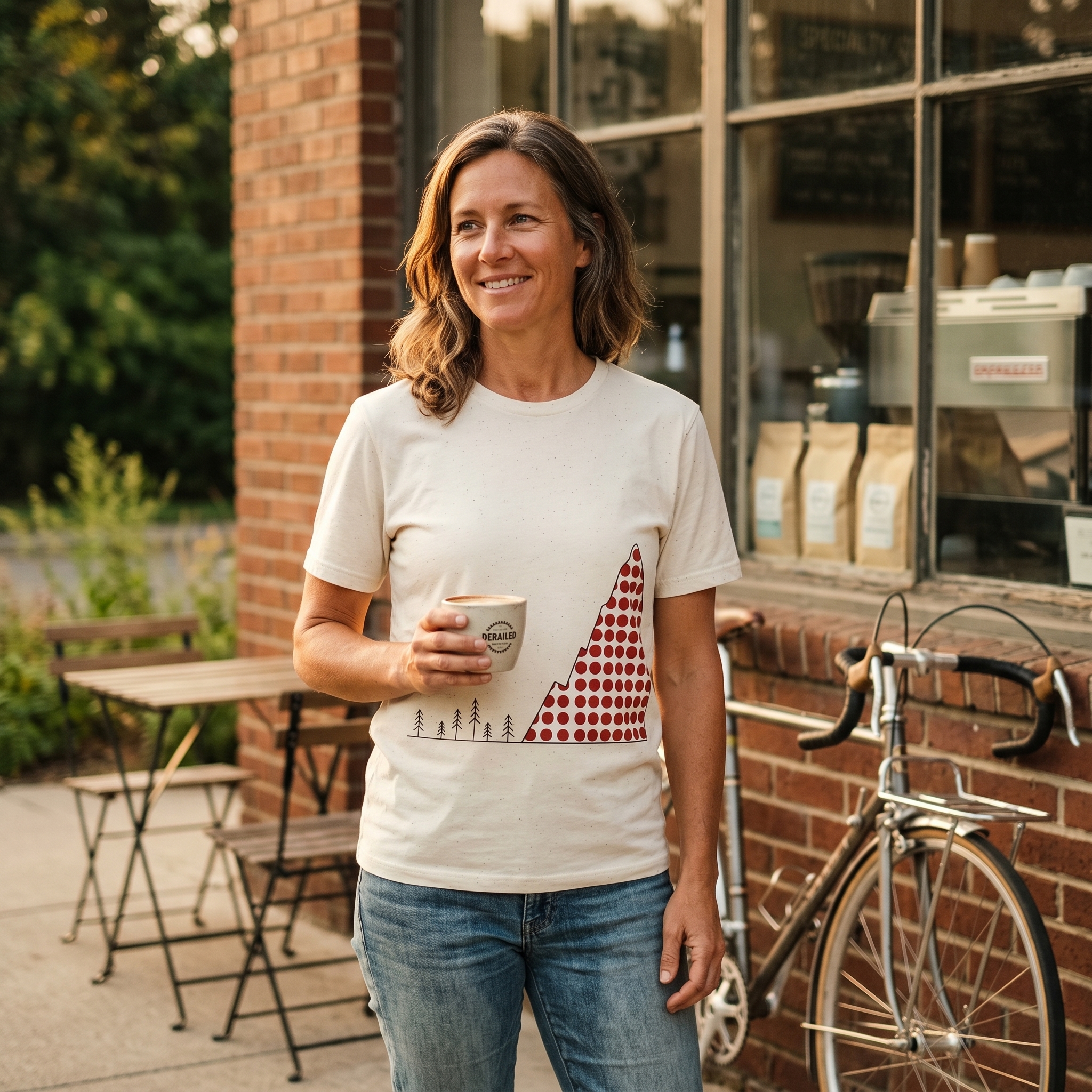 Polka Dot Mountain Cycling T-Shirt — KOM Gift for Cyclists